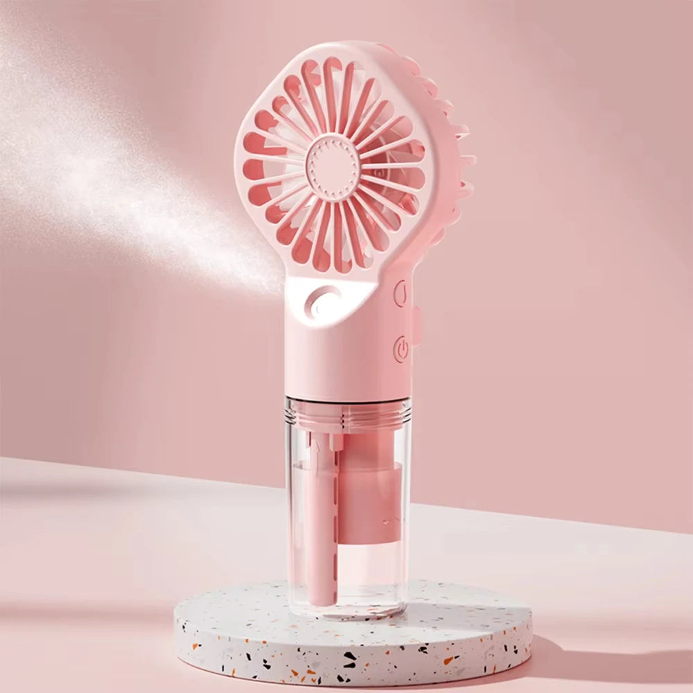 Portable Misting Fan — 4-Speed Handheld Cooling Spray Fan