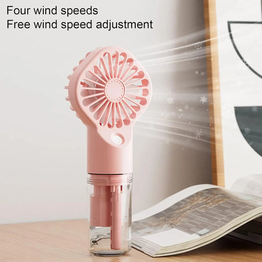 Portable Misting Fan — 4-Speed Handheld Cooling Spray Fan