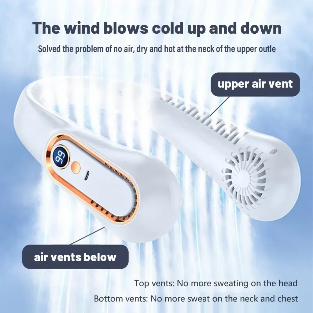 Wearable Neck Fan — 5-Speed Bladeless Hands-Free Cooling Fan