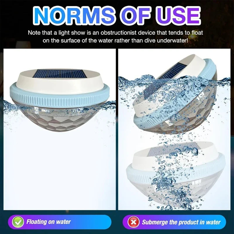 Solar Floating Pool Lights (2 Pack) — RGB Color Changing Waterproof LED