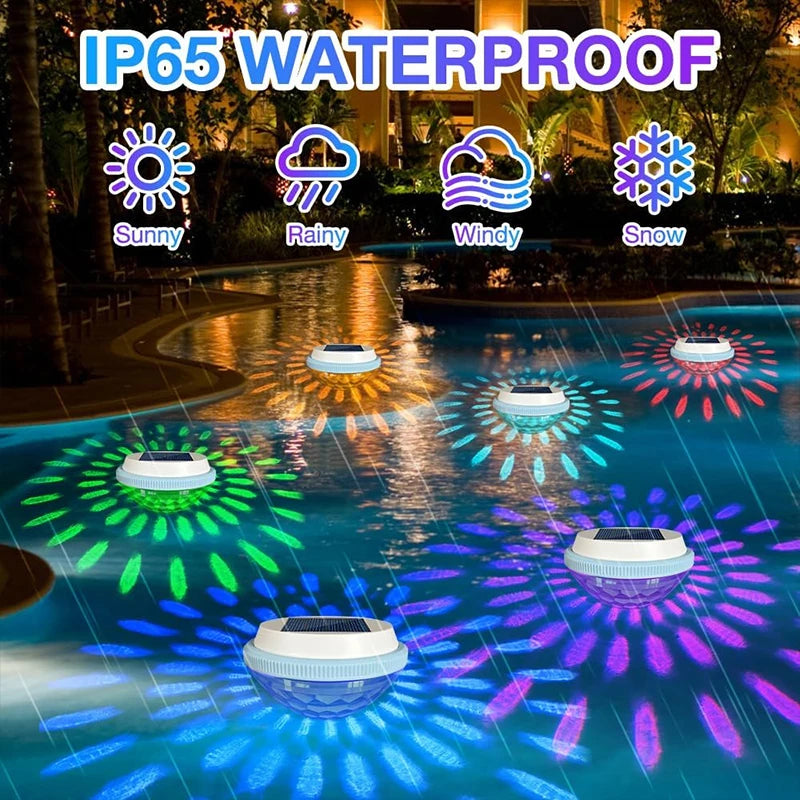Solar Floating Pool Lights (2 Pack) — RGB Color Changing Waterproof LED