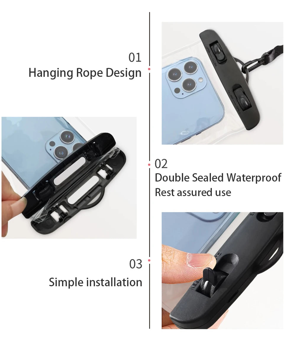 Waterproof Phone Pouch — IPX8 Universal Underwater Case with Lanyard