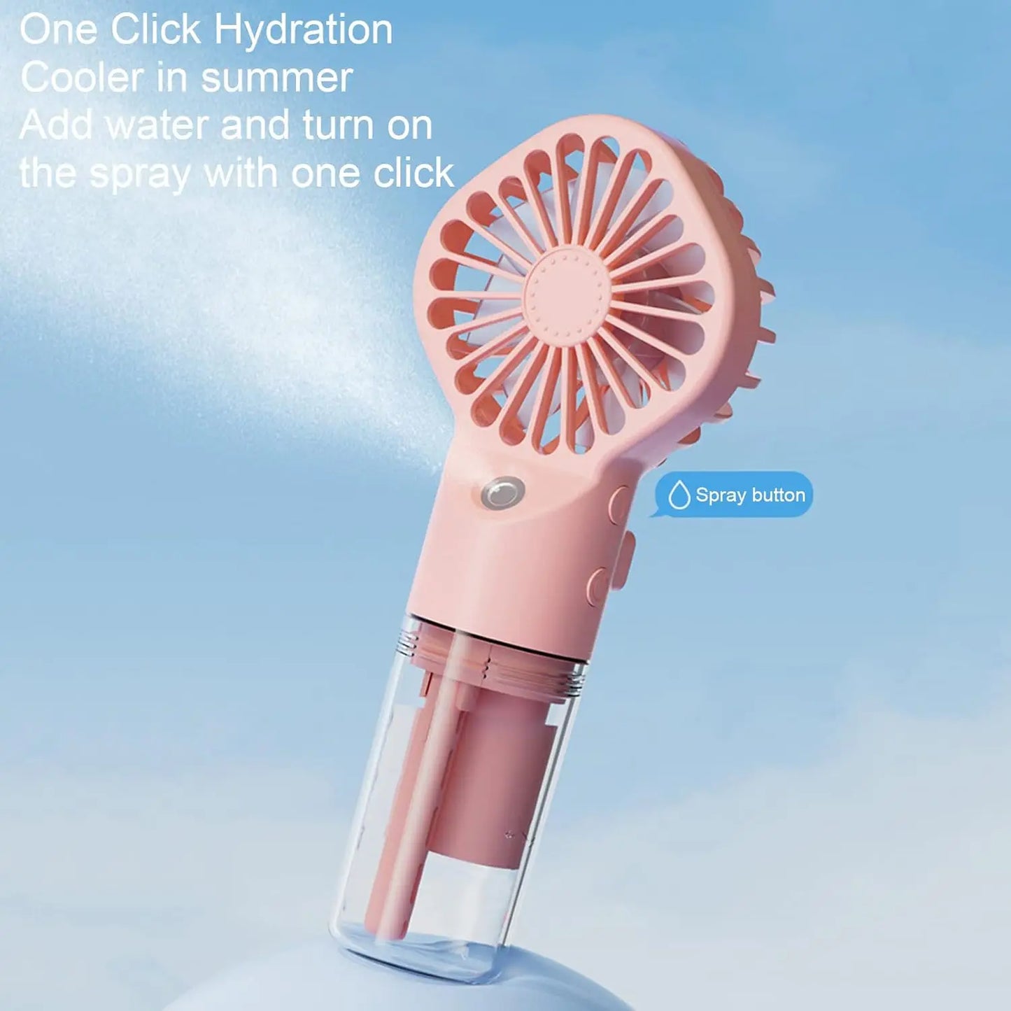 Portable Misting Fan — 4-Speed Handheld Cooling Spray Fan