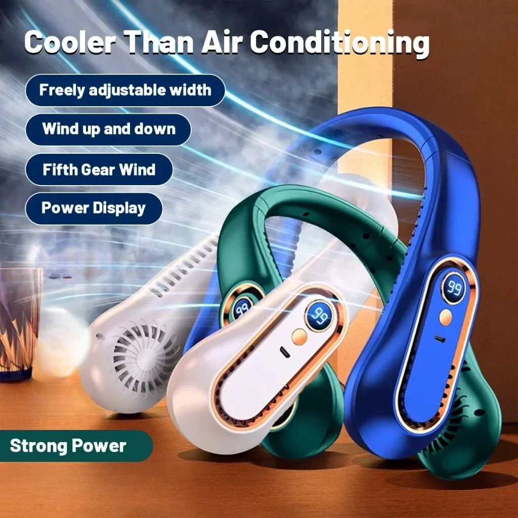 Wearable Neck Fan — 5-Speed Bladeless Hands-Free Cooling Fan