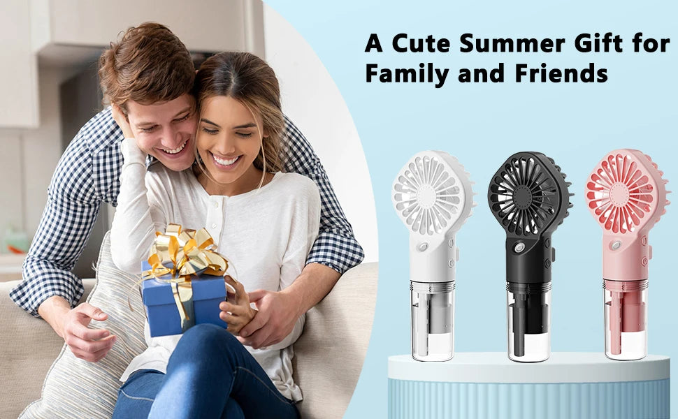 Portable Misting Fan — 4-Speed Handheld Cooling Spray Fan
