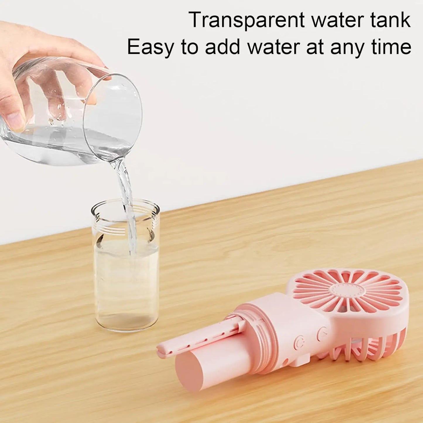 Portable Misting Fan — 4-Speed Handheld Cooling Spray Fan