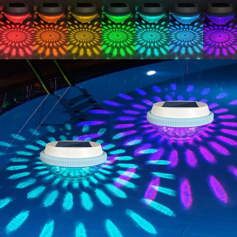 Solar Floating Pool Lights (2 Pack) — RGB Color Changing Waterproof LED